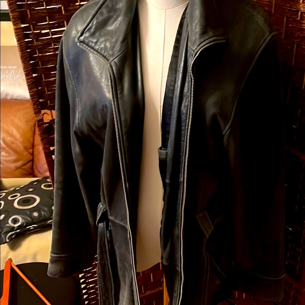 Valerie Stevens washed out navy nubuck  Lambskin Jacket rustic charm soft love